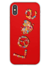 Load image into Gallery viewer, Love Flowers Peace Red iPhone Case
