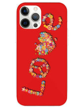 Load image into Gallery viewer, Love Flowers Peace Red iPhone Case
