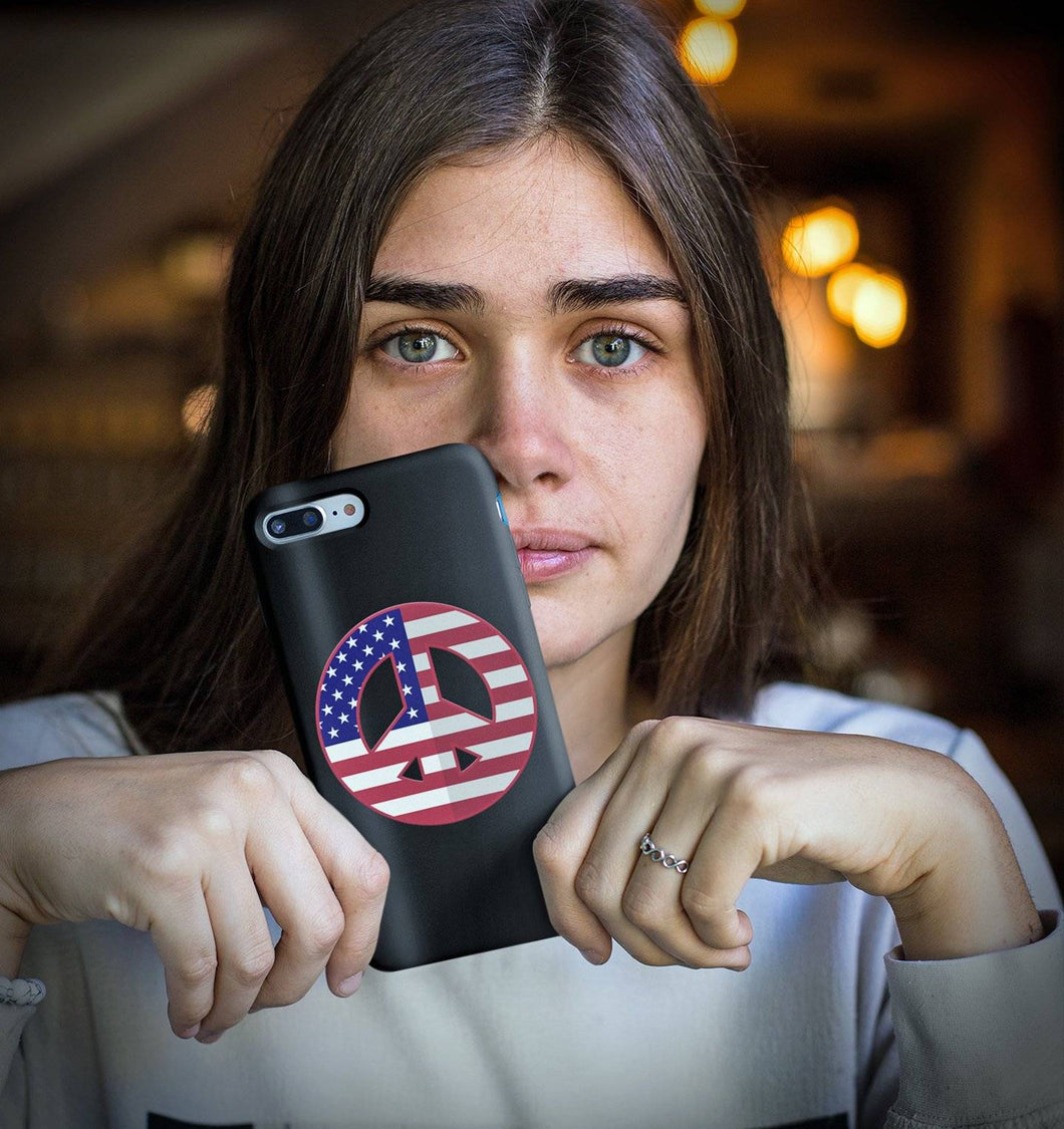 American Flag Peace Sign iPhone Case