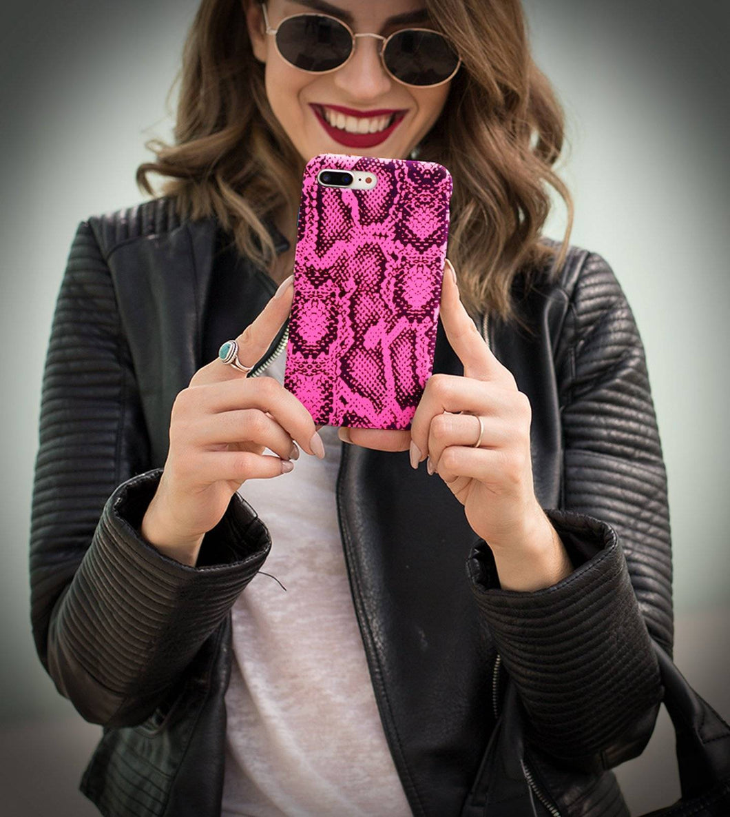 Unique Pink Snakeskin Print iPhone Case