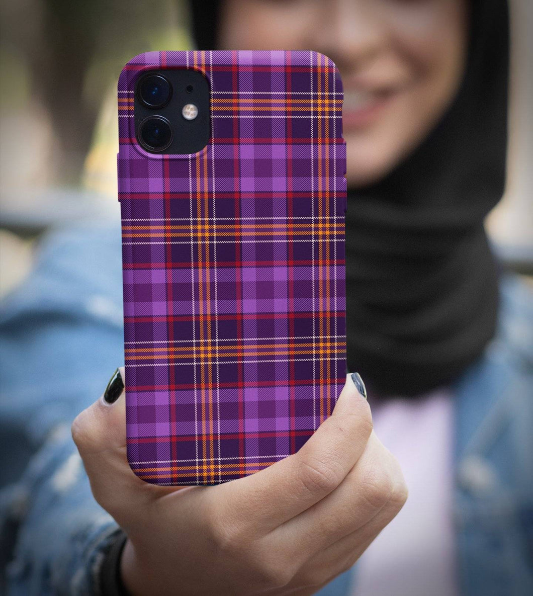 Purple Plaid Checkered iPhone Case