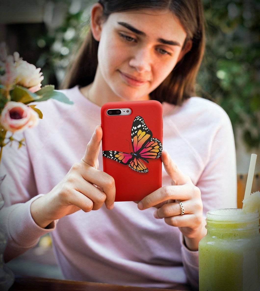 Red Butterfly iPhone Case - Monarch Butterfly