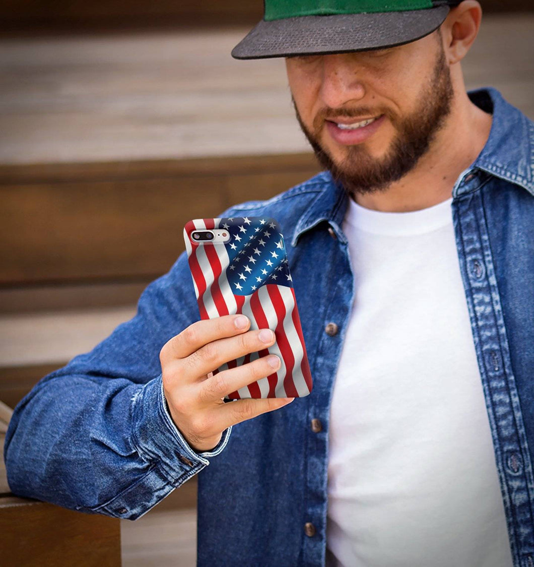 Waving American Flag iPhone Case