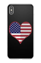 Load image into Gallery viewer, American Flag Heart iPhone Case
