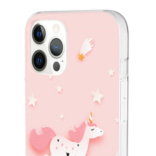 Load image into Gallery viewer, Cute Unicorn Flying Over Rainbow Pink iPhone Case
