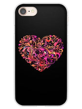 Load image into Gallery viewer, Abstract Floral Heart Black iPhone Case
