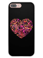 Load image into Gallery viewer, Abstract Floral Heart Black iPhone Case
