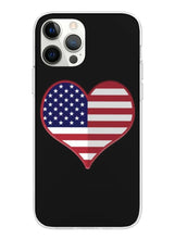 Load image into Gallery viewer, American Flag Heart iPhone Case
