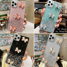 Load image into Gallery viewer, Cute iPhone Butterfly Glitter Case - For iPhone 7 8 X 11 &amp; SE Sizes
