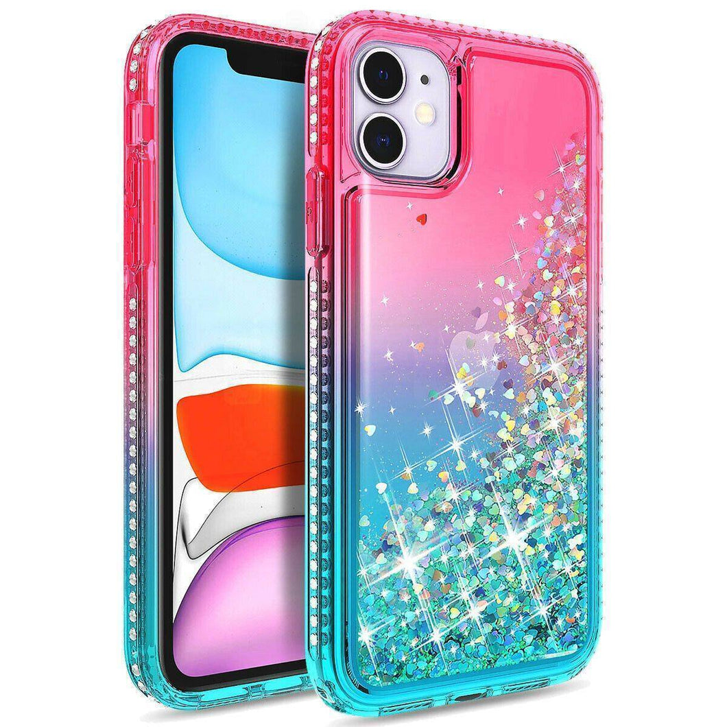 Pink iPhone Glitter Case - All iPhone 6 7 8 X & 11 Sizes